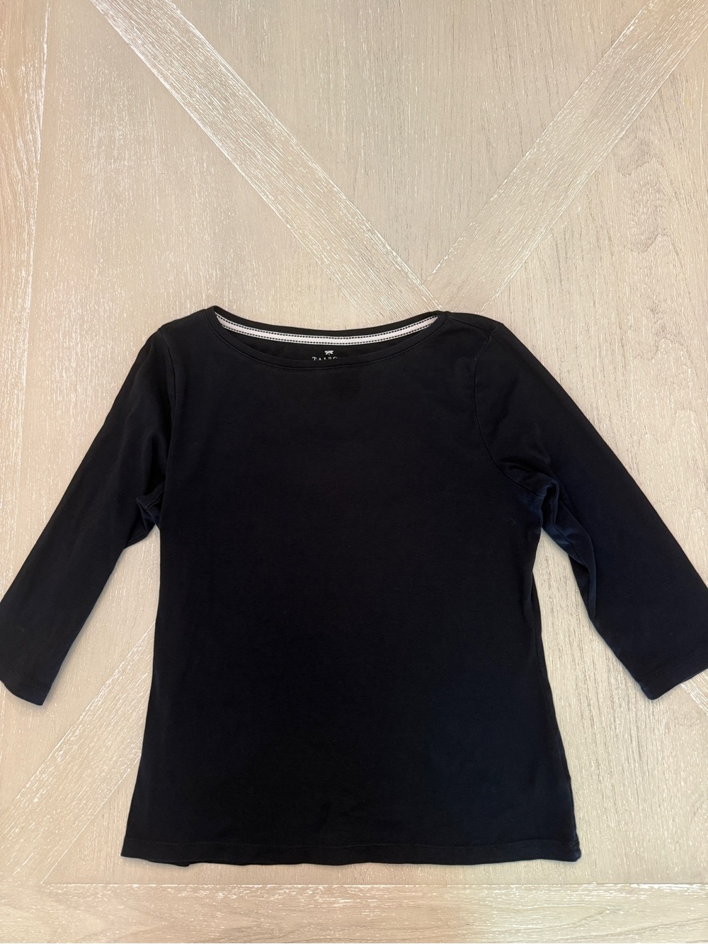 Talbots Black 3/4 Sleeve Scoop Neck Top